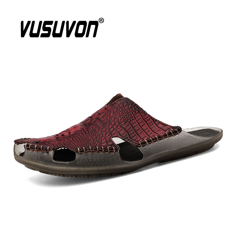 Men Slides Genuine Leather Sli - Flip Flop Leather Men recension och pris