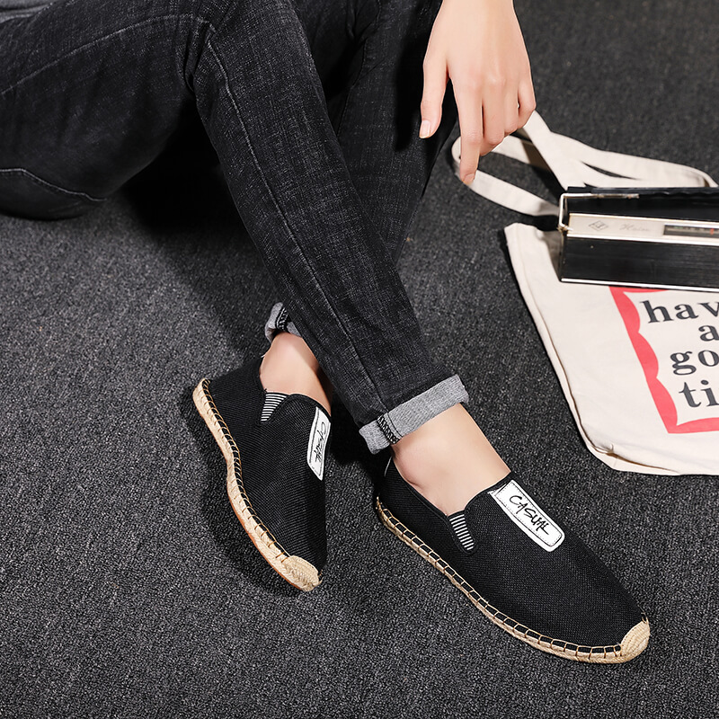 Linen Male Casual Shoes Loafer - Espadrille Slip On recension och pris